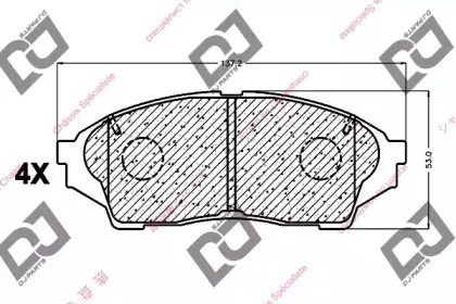 Комплект тормозных колодок, дисковый тормоз DJ PARTS купить